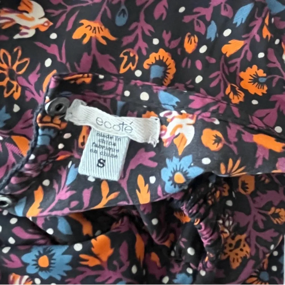 Ecote Floral Print Dress - Purple and Blue - Picture 5 of 5